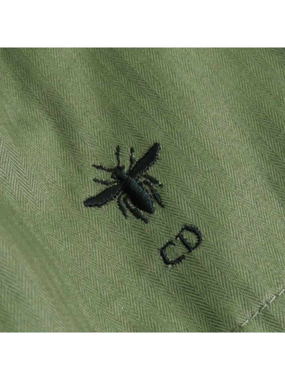 Dior Cotton 100% Bee Embroidery Hooded Military Cape Coat Khaki XS - Picture 6 of 10